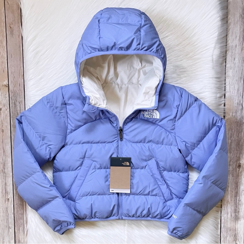 The North Face Girls’ Baltic Reversible Down Puffer Jacket In Virtual Blue